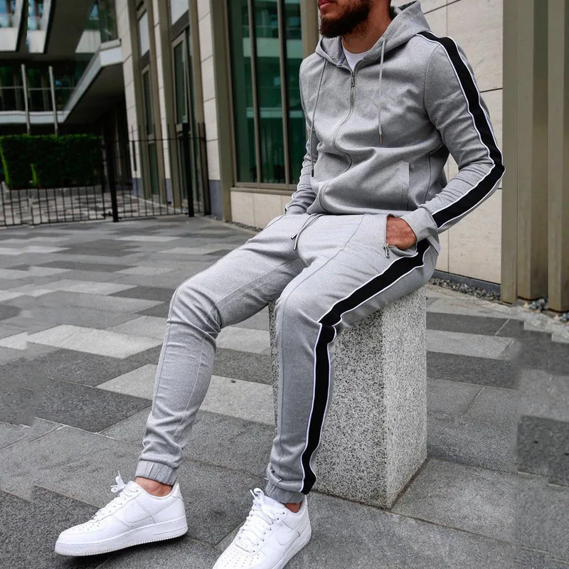 Tracksuit Casual Sport Suit Men Running 