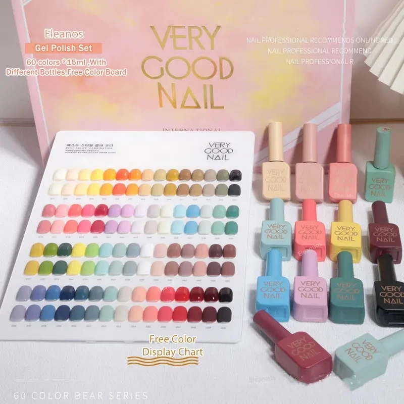 Eleanos 60 colori Set di smalti gel senza TPO Kit gel per unghie molto buono con bottiglia diversa per kit per studenti di smalti gel per unghie artistiche - immagine 4