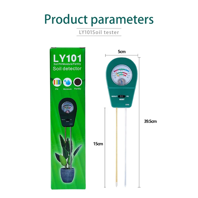 Misuratore Umidit&agrave; Terreno 3-in-1 - PH, Temperatura E Umidit&agrave; Per Piante Da Interno/Esterno