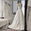 Mryarce 2024 Simple Classic Wedding Dresses With Slit Strapless Luxury Satin A Line Bridal Gowns With Pockets 2