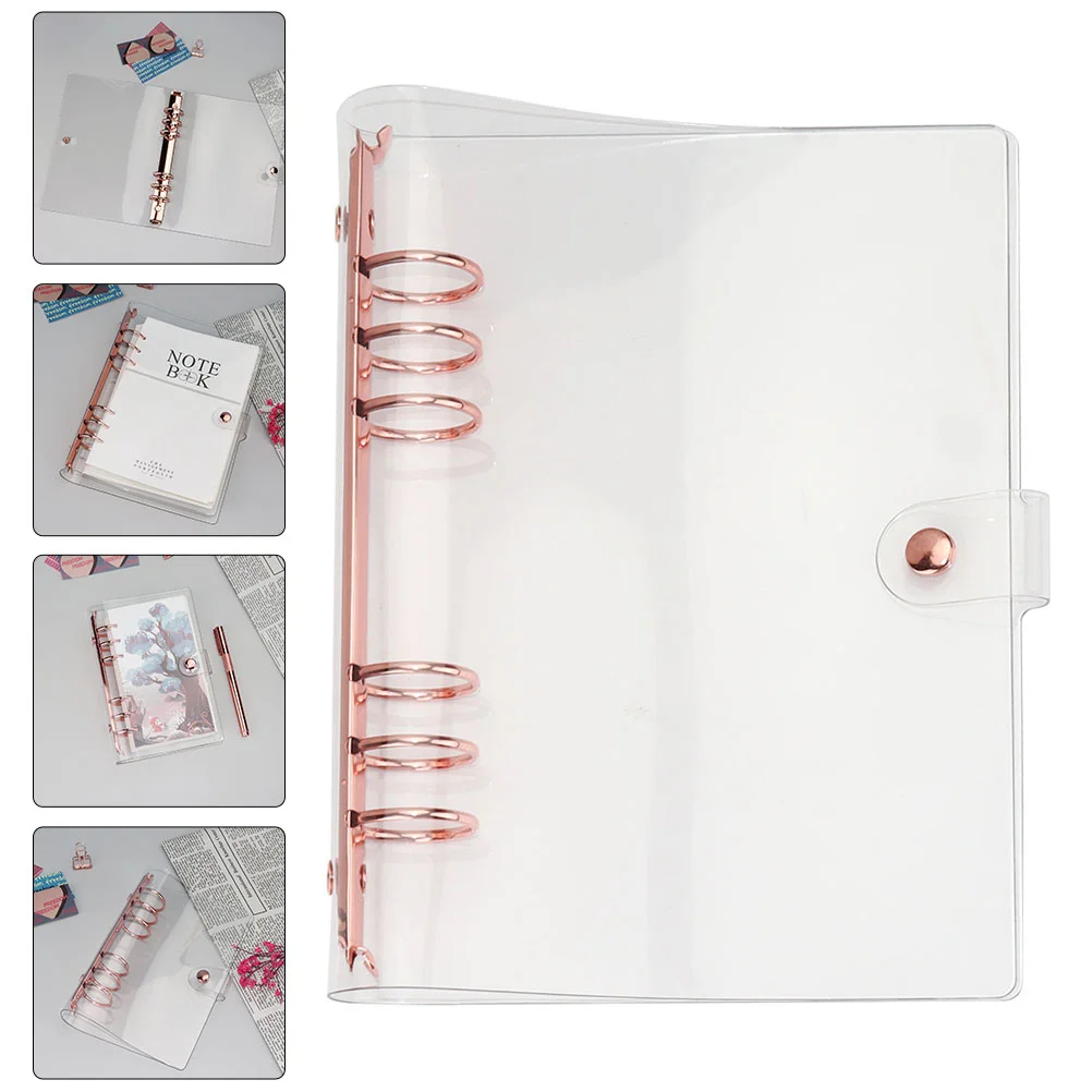 

Rose Gold Hand Book School Suppliea Notepad Cover Loose-leaf Journal Portable A5 Binder Pvc Notebook Decorative
