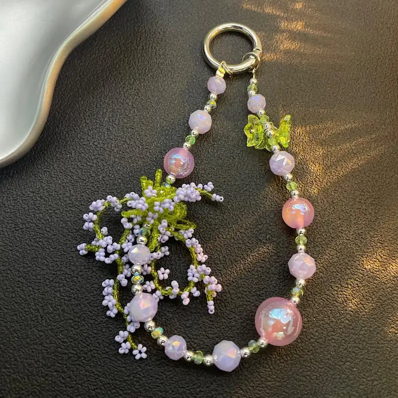 【C】Catena per telefono estiva colorata con perline, ciondolo per borsa, portachiavi per auto, accessori per custodia auricolari per telefono - Image 4