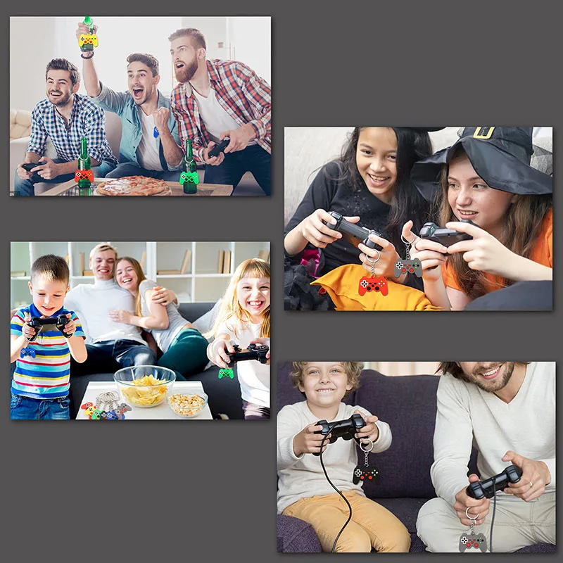 Video Game Keychain 10pcs Game Controller Key Ring Mini Handle Keychain Charms Video Party Favors Goodie Bag Fillers key chain