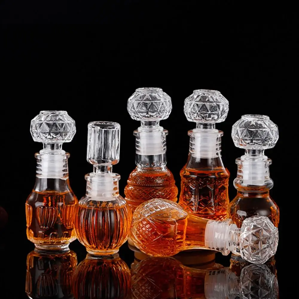 Transparent 50ml Glass Whiskey Decanter with Screw Cap