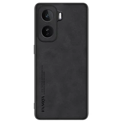 Luxury Skinsheep Leather Shockproof Silicone Matte Case with Camera Protection & Anti - Fingerprint Technology for iQoo NEO 11 (Black)