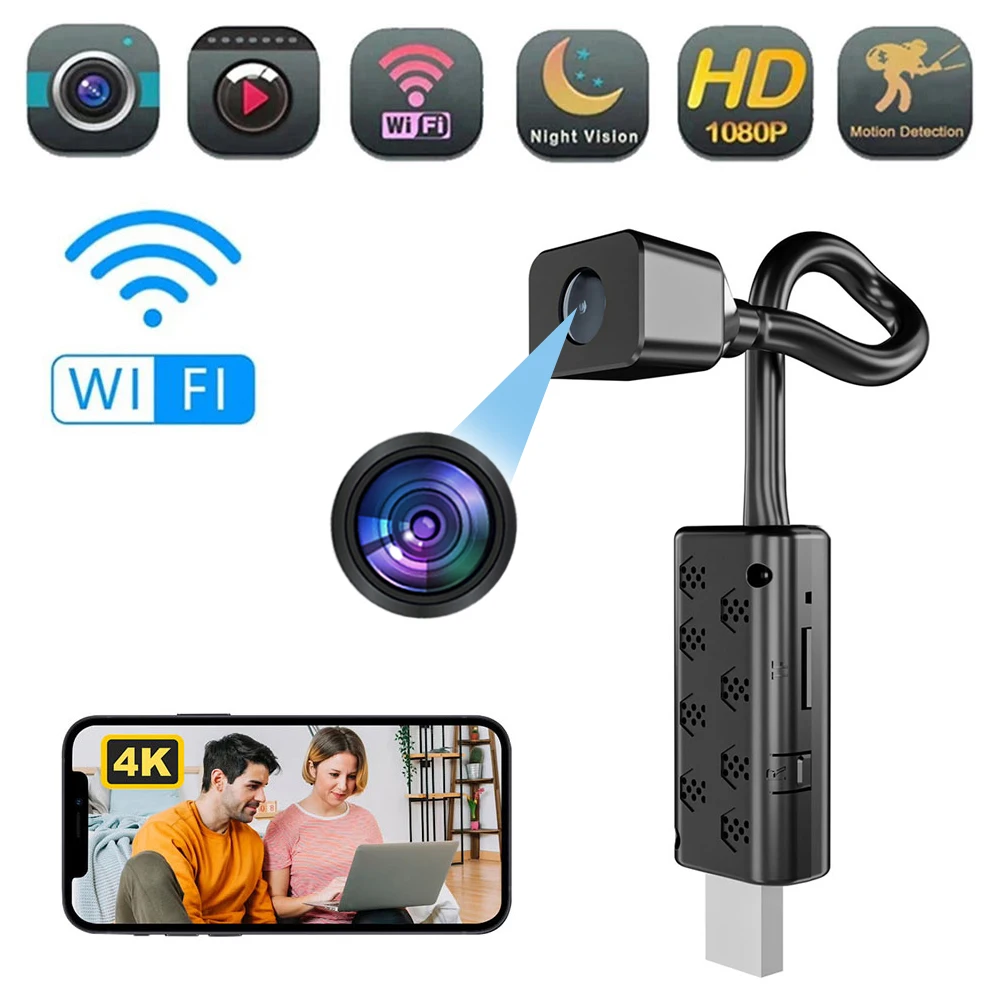 HD 4K Mini Camera Night Vision Wifi IP Camera Wireless Module Video Recorder Surveillance Camcorder Loop Recording Remote View