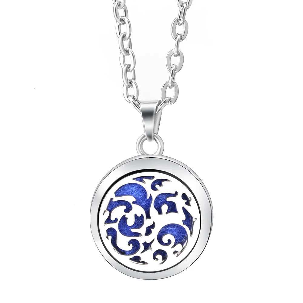 Tree Of Life Aroma Locket: Stainless Steel Essential Oil Diffuser Necklace