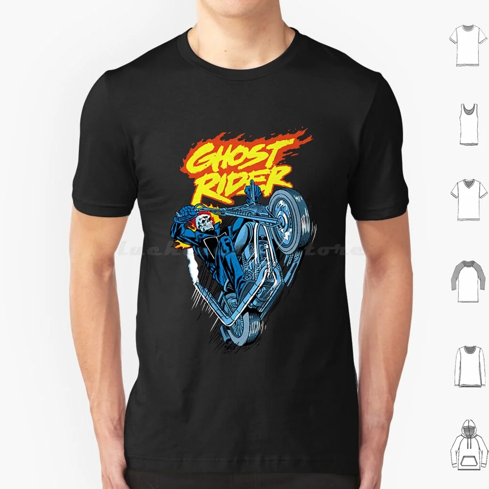 Ghost Rider T Shirt Big Size 100% Cotone Ghost Rider Biker Comic Comics Ghostrider Johnny Blaze Superhero Supereroi Tony