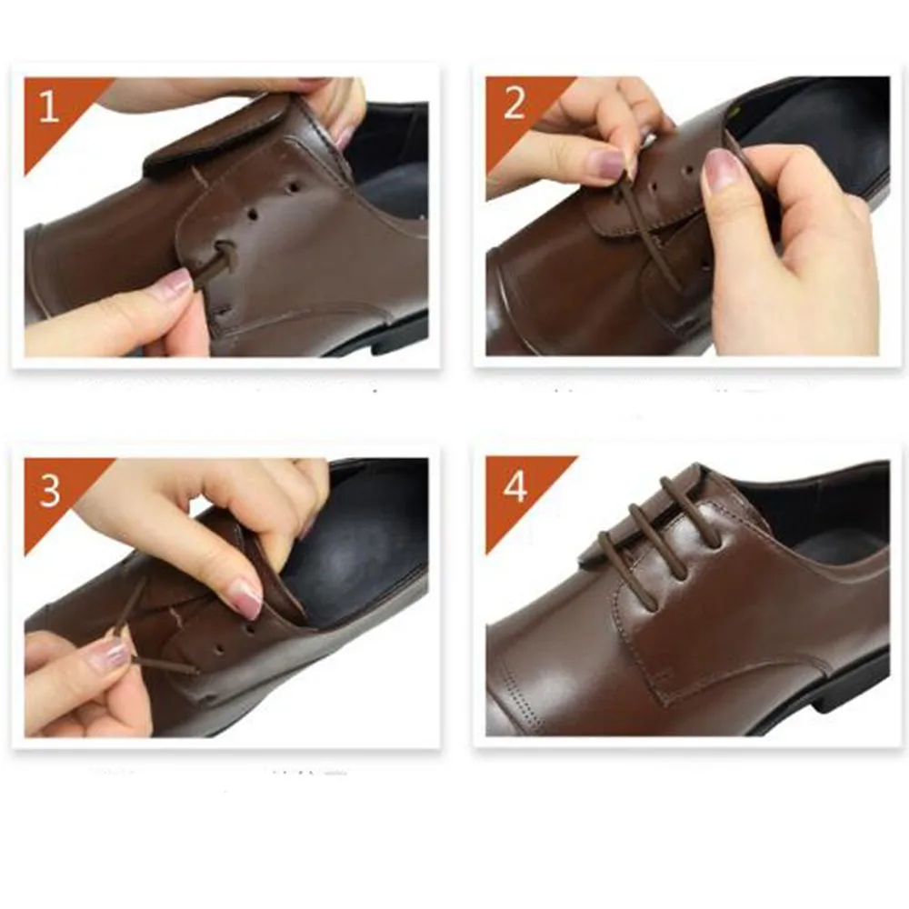 Silicone Leather Shoelaces 12PCS/Set 3 Sizes Lazy Elastic No Tie Suitable Women Men Athletic Running