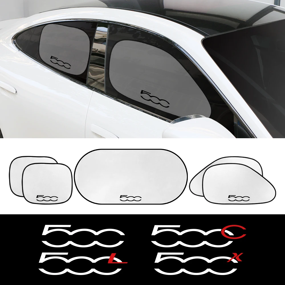 5PCS/Set Car Window Sunshade Protector Cover Visor UV Sunshield Car Accessories For Fiat 500 500C 2012 500X 500L Abarth 695