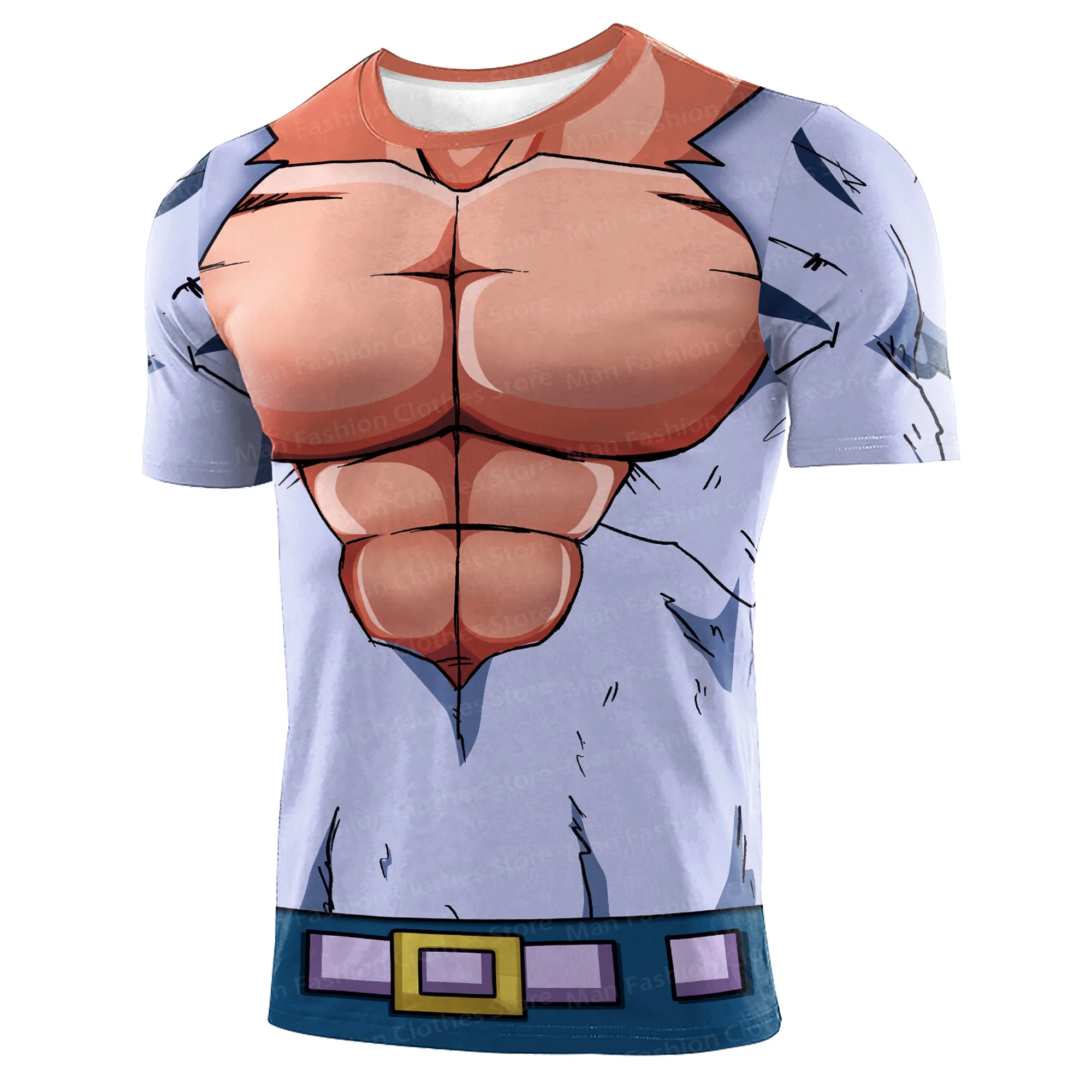 Zawaland Cosplay Goku T-shirt Tops For Man Tight Fitness Tees Sports Wear 3D Print Funny Short-Sleeved Outfits Tracksuit T-shirt 5