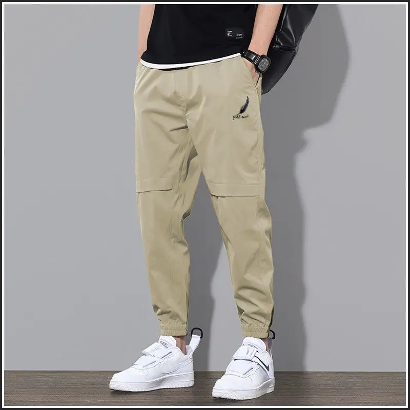 

Autumn Winter KPOP Fashion Harajuku Trousers Men All Match Loose Casual Pants Tie One's Feet Sweatpants Pockets Y2K Male Clothes
