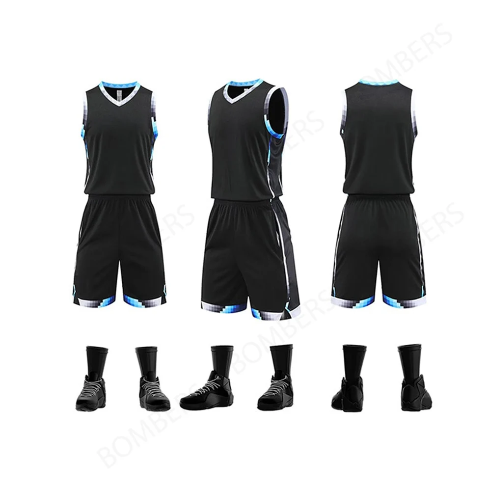 Customized Men Basketball Uniform Suit Professional Team Summer Basketball Jersey Suit High Quality Quick Drying Sportswear