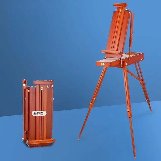 French Style Easel Folding Sketch Painting Easel with Drawer, Artist Wood Palette, Tripod Easel Stand for Painting, Sketching 6