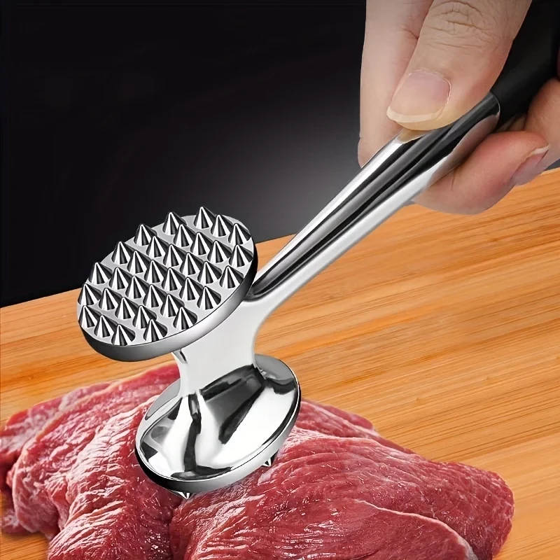 Stainless steel double-sided meat hammer for home kitchens Professional meat tenderizer for chefs Multi-functional tool