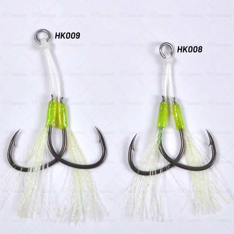 TEASER 5Bags 1/0 2/0 3/0 4/0 5/0 7/0 9/0 Fishing Hooks Sea Fish Assist Hook  Double Fishhooks Jig Slow Feather for Fishing Hooks