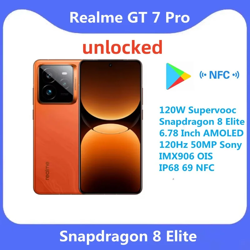Unlocked Original Realme GT 7 Pro 6500mAh 120W Supervooc