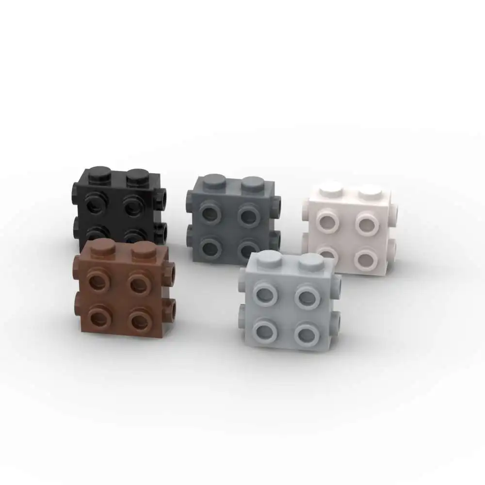 67329 модифицированные строительные блоки MOC, 10 шт., 1x2x1, набор 2/3 с гвоздиками по бокам, идея для частиц, развивающая игрушка, подарки для детей на день рождения