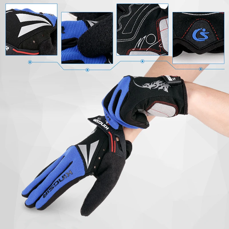 Kingsir Shockproof Bike Cycling Gloves Full Finger MTB Bicycle Women Men Touch Screen Motorcycle Racing Breathable 2025 3