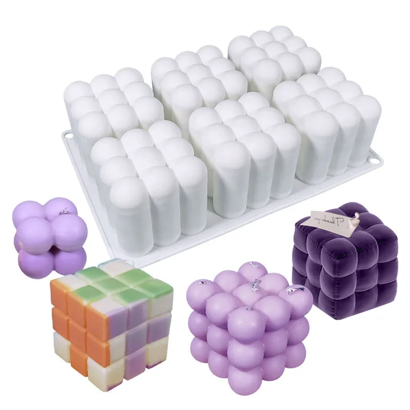 

6 Cavity Silicone Cake Mold Square Rubik's Cube Chocolate Mousse Dessert Pastry Mould Baking Tools Cupcake Decorating Molds