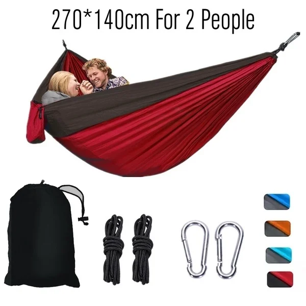 

Outdoor Camping Hammock with Hammock Tree Straps,Portable Parachute Nylon Hammock Swing for Backpacking Travel Patio Furniture