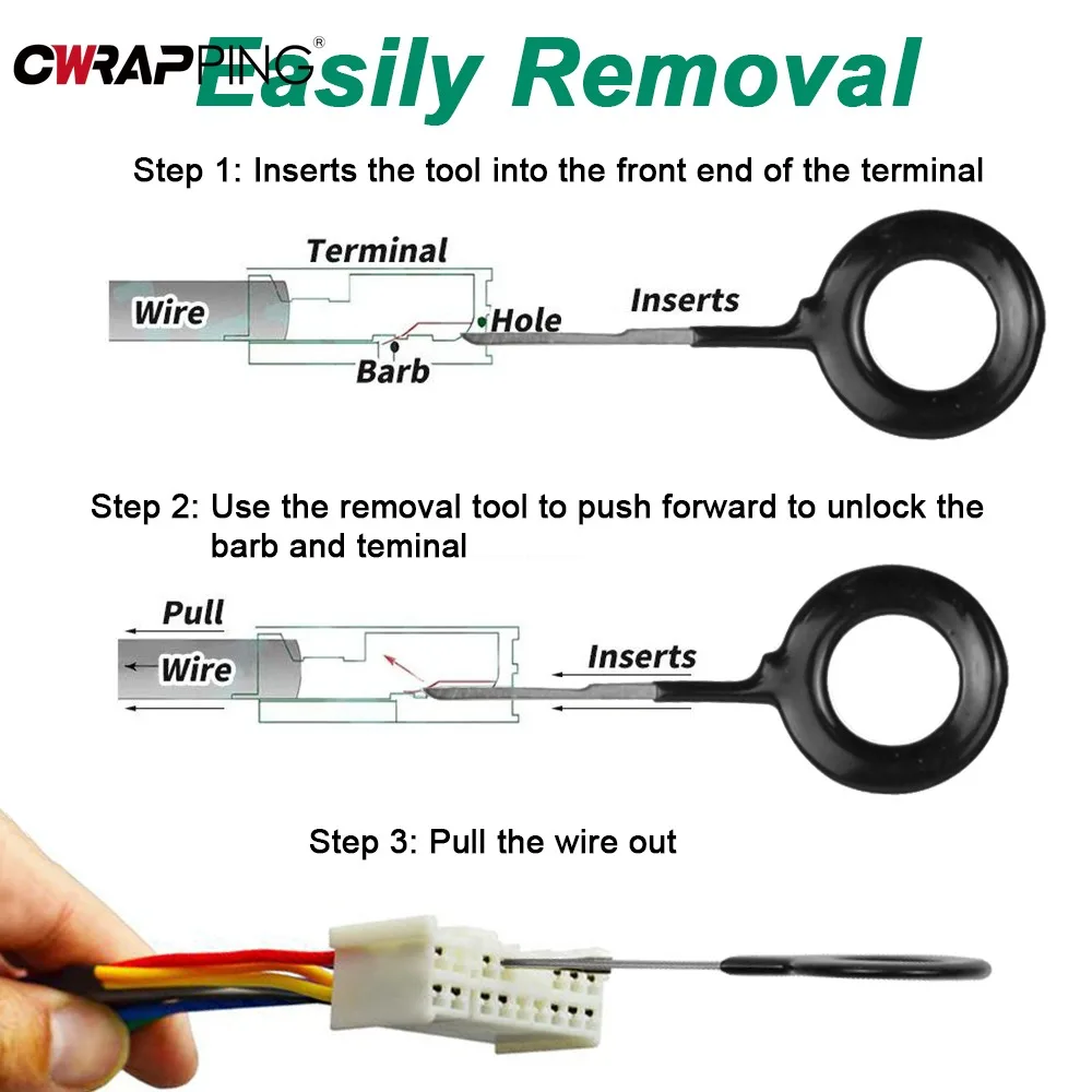 Car Terminal Removal Kit 26/36/41pcs Wire Plug Connector Extractor Puller Release Pin Set, car terminal extractor, terminal removal kit, car repair tool, terminal removal tool, car terminal puller, electrical connector pin removal kit