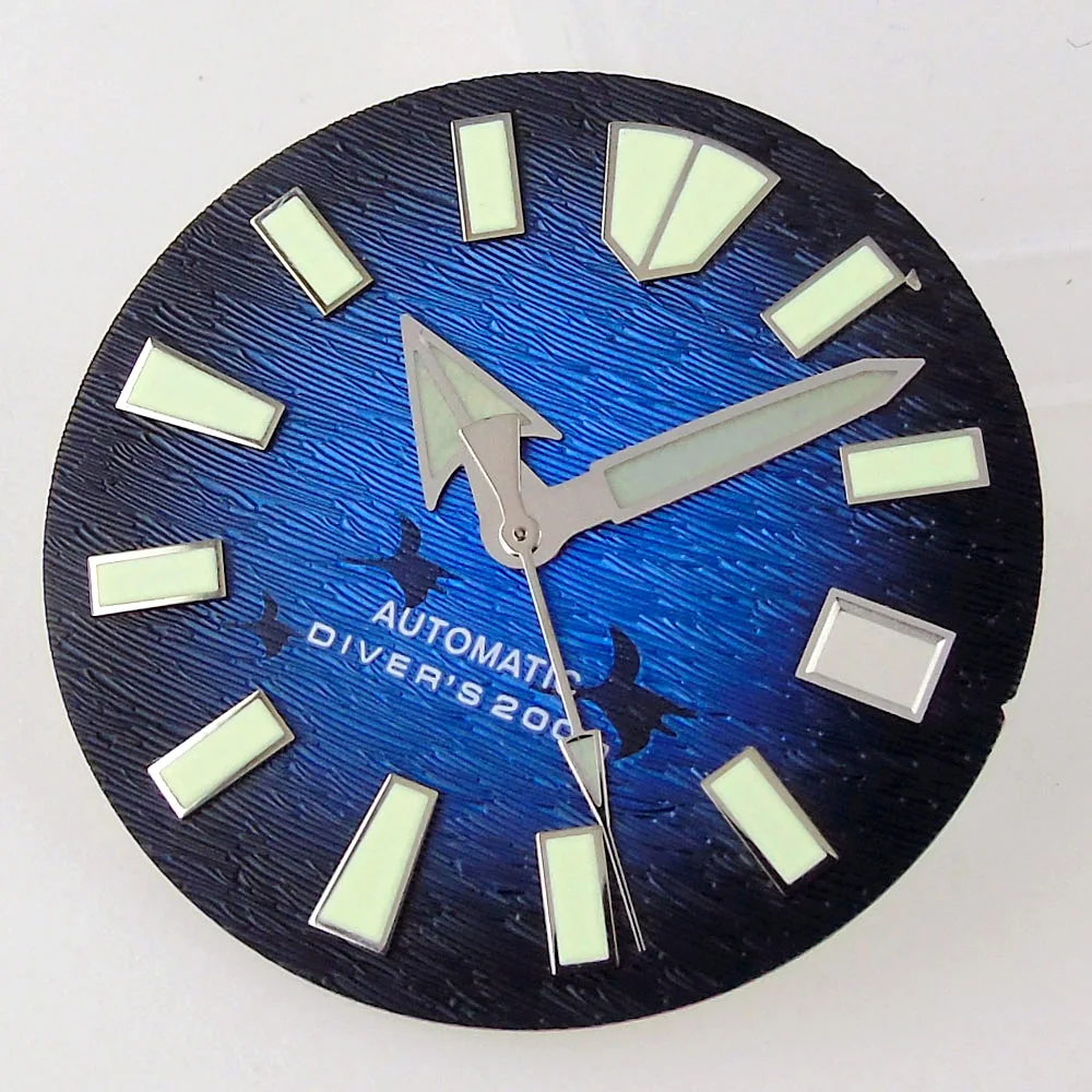 Green Luminous 29mm Watch Dial for Automatic Mechanical Diver Watches