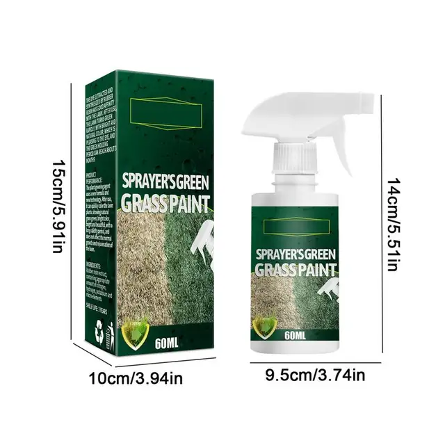 60 Ml Zöld Fűszűrő Permet Festék Javítás Fűfesték Folyékony Spray-I Környezetbarát, Gyors Hatású Gyeppermet - Image 6
