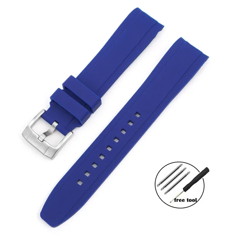 لينة حزام ساعة مطاطي نهاية منحنية 20 مللي متر 22 م...