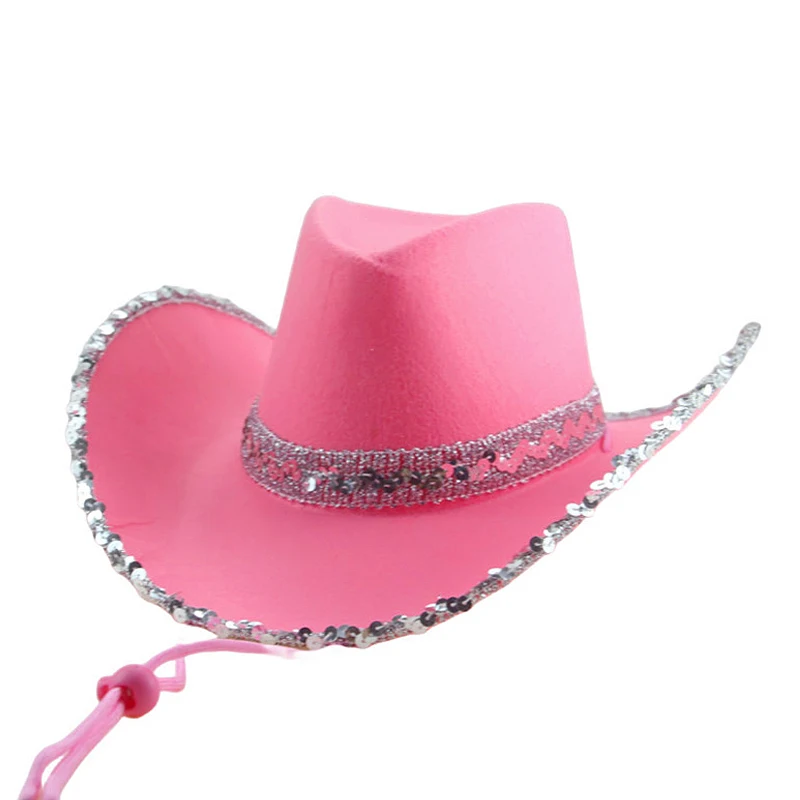 Sequin Cowboy Hat for Men And Women Western Cowboy Cowgirl Caps Birthday Valentine's Day Party Headwear Cosplay Prop cowgirl hats cowboy hats