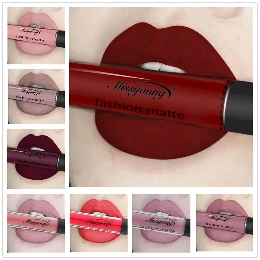 

Waterproof Nude Lip Gloss 18Colors Lasting Velvet Matte Liquid Lipstick Moisturizing Non-stick Cup Lip Glaze Lip Makeup Cosmetic