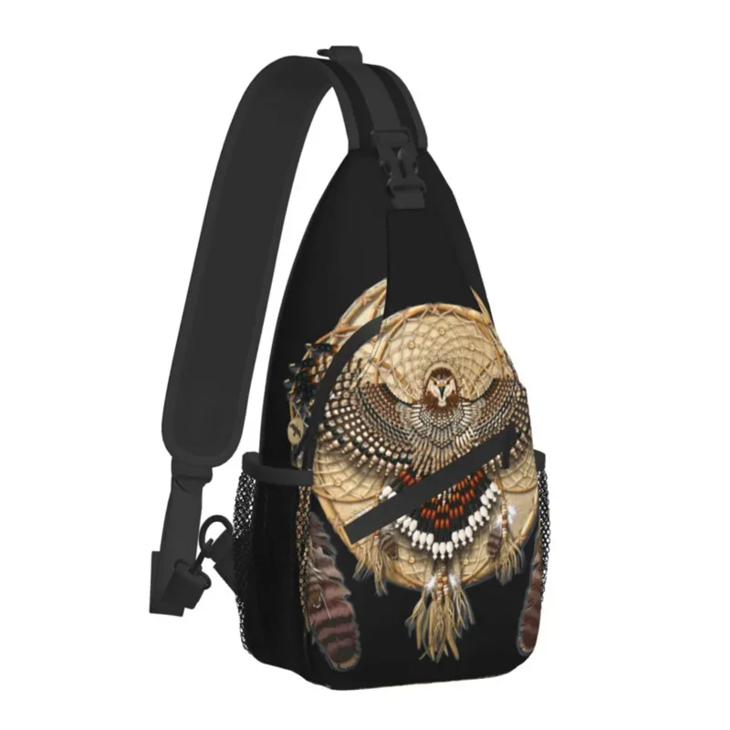 Falconry Austringer Crossbody Sports Red-Tail Dreamcatcher Mandala Chest Bag Women Man Shoulder Backpacks Travel