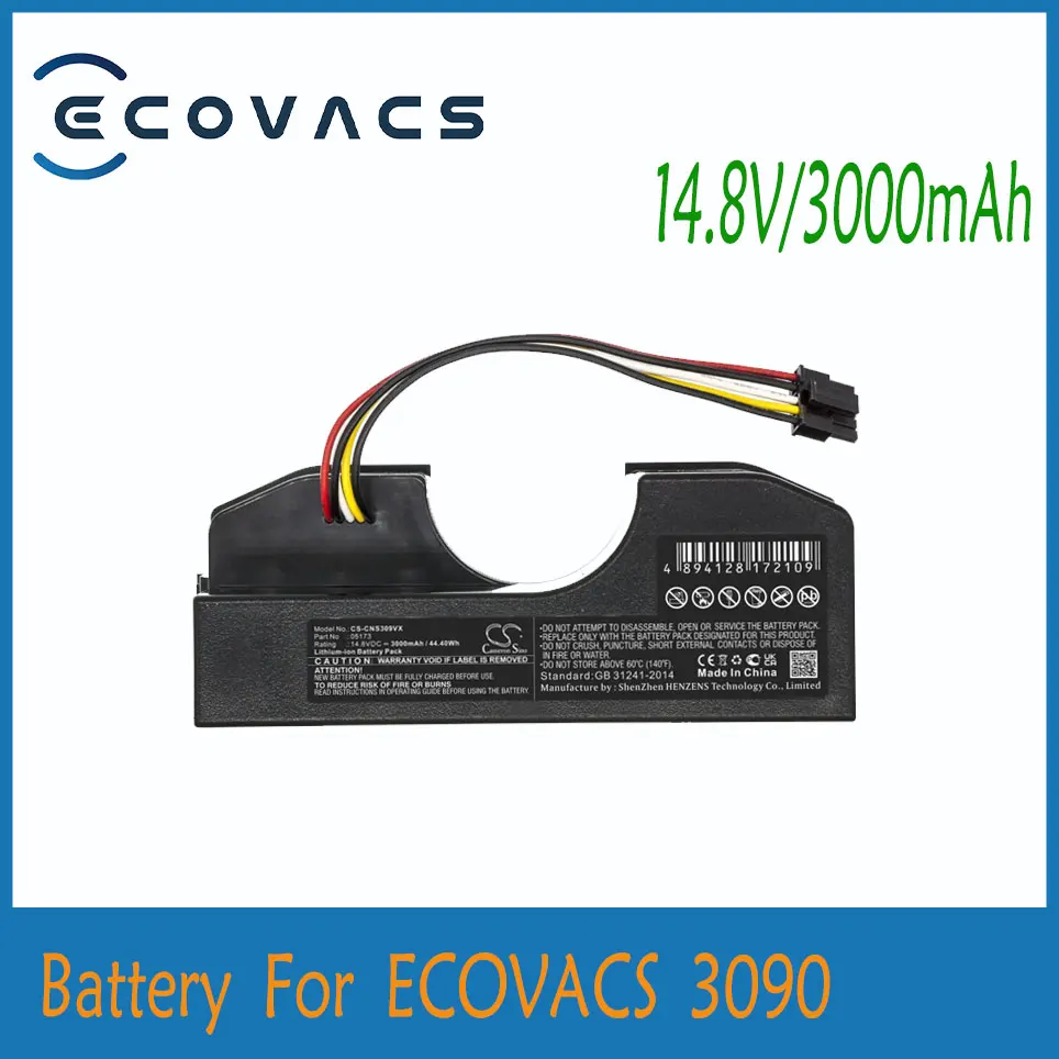 Ecovacs 3000Mah Aspirapolvere Batteria 05173 Voor Ecovacs 3090
