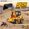 HuiNa 1/24 RC Excavator 9 Channel 2.4G Remote Control Alloy Digging Bucket Led Light Excavator Model RC Truck Toys Gift for Boy 6