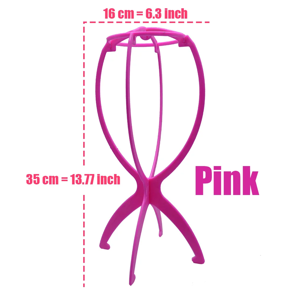 Foldable Plastic Wig Stand and Hat Display Mannequin Head Holder, 35x16cm