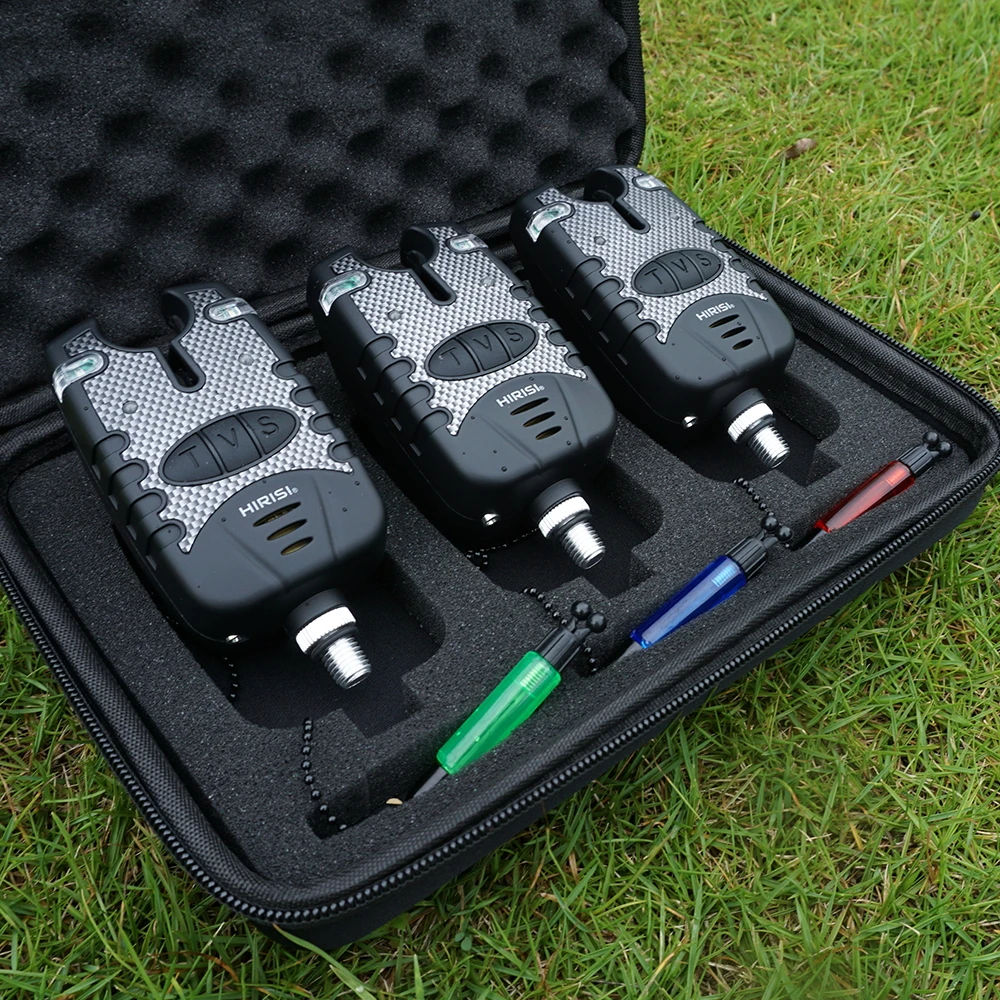 Set Hirisi 3 alarmes de touche avec 3 swingers - Indicateur de morsure 3 couleurs pour pêche précise