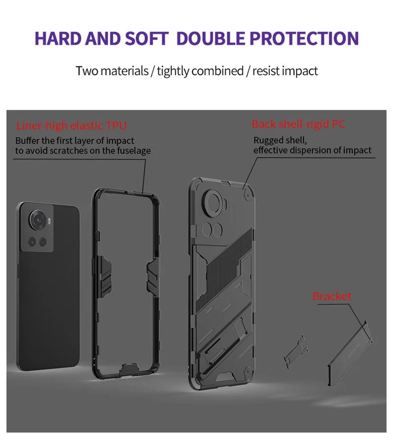 OnePlus Ace 5G Shockproof Magnetic Armor Protective Phone Case with Stand Holder