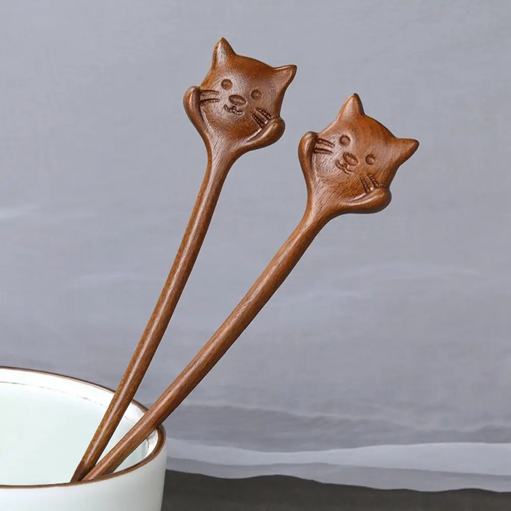 

Китайские искусственные деревянные милые кошачьи палочки для волос, головные уборы в старинном стиле, палочки для волос в стиле ретро, палочки для еды