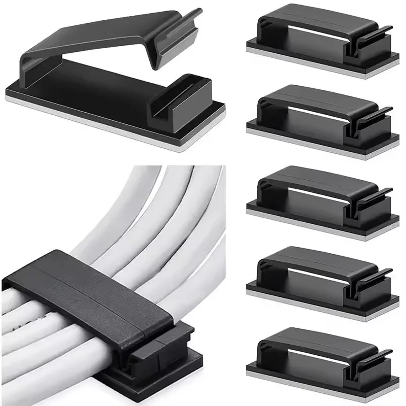 Self-Adhesive Cable Clips Organizer for Home, Office, and Car