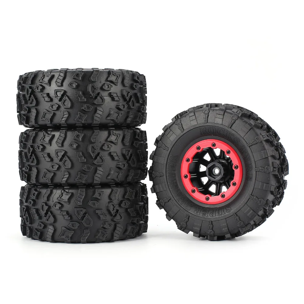 

AUSTAR 4pcs AX-4021F 130mm Rim Rubber Tyre Tire Wheel Plastic Hub for 1/10 RC Crawler Model HSP HPI Spare Parts Accessories
