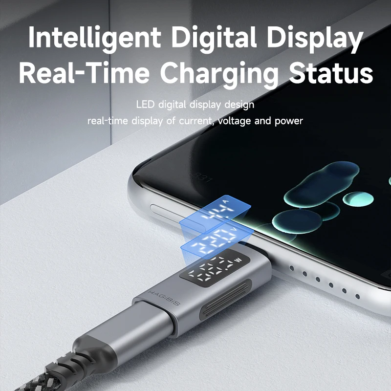 Hagibis LED Display 240W USB C Adapter Type C to USB C USB4 Connector 40Gbps 8K@60Hz for Thunderbolt 4/3 iPhone 15/16/17 Macbook