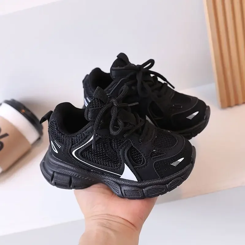 White Non Slip Kids Tennis Shoes Breathable Sneakers