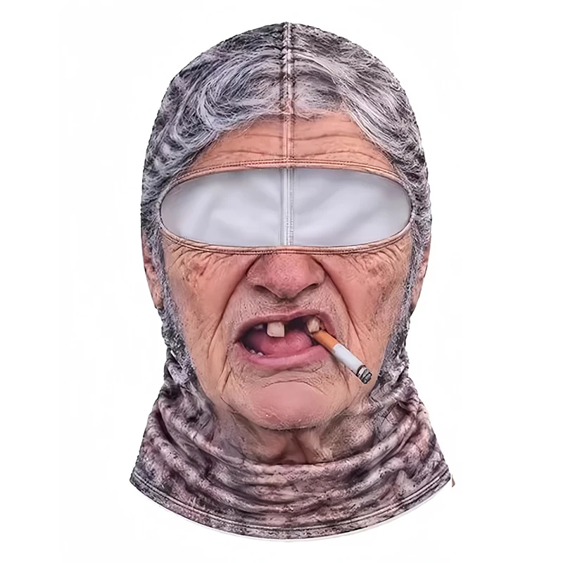 3D Realistic Face Balaclava with Full Neck Coverage - Humorous Winter Novelty Mask