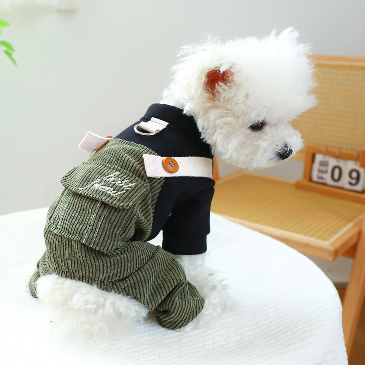 

Dog Cat Clothes Autumn and Winter New Corduroy Pet Overalls Pet Clothing Dog Clothes Winter