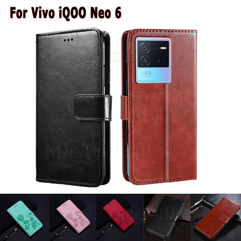 

Кошелек для мобильного телефона Vivo iQOO Neo 6 кожаный чехол для Etui iQOO Neo6 V2196A PD2199F ЧЕХОЛ ДЛЯ Vivo iQOO Neo6 SE Hoesje