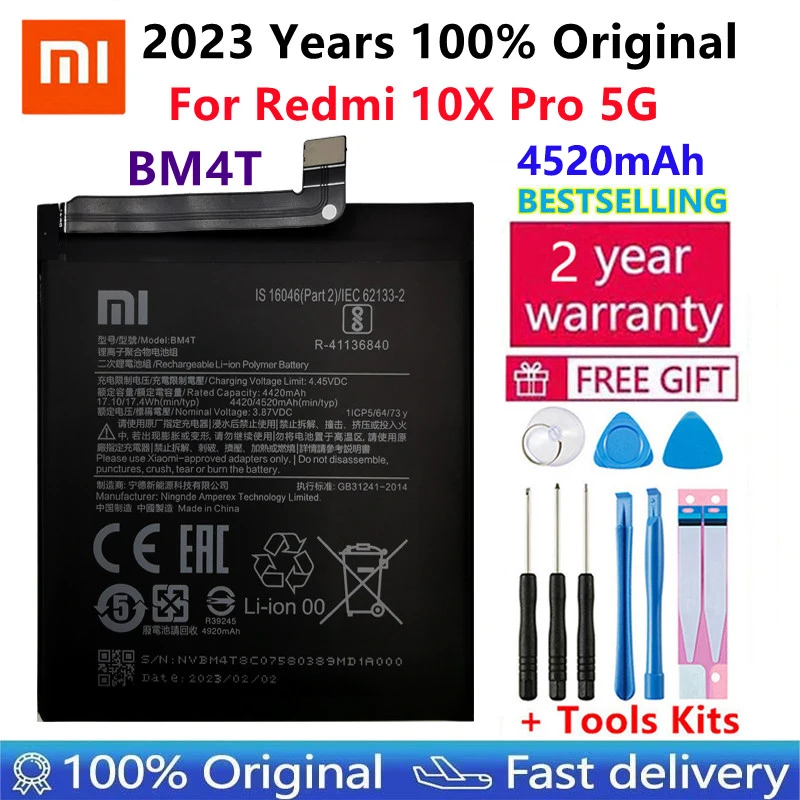 

100% Original New High Quality Xiao Mi BM4T Replacement Phone Battery For Redmi 10X Pro 5G 4520mAh Batteries Bateria