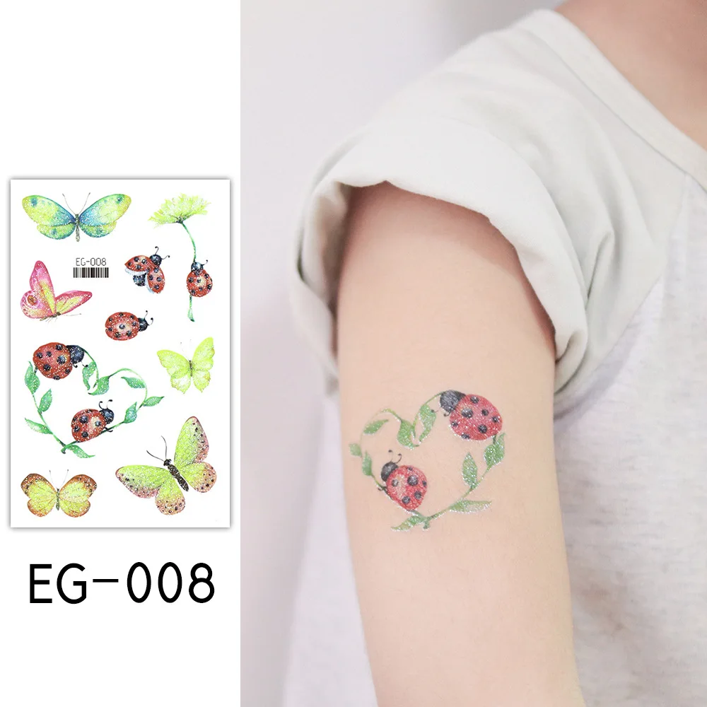 

Children Temporary Tatoo Sticker Fluorescence Tattoo Decals Cute Butterfly Flowers Ladybug Tattoos Hand Foot Tatouage Gift Girl