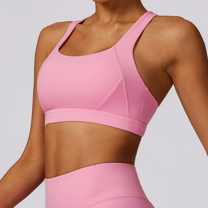 Hearuisavy Quick-Dry Backless Yoga Clothes Running Vest Women Workout Brassiere Fitness Gym Tank Top Women Push up Sports Bra - תמונה 2