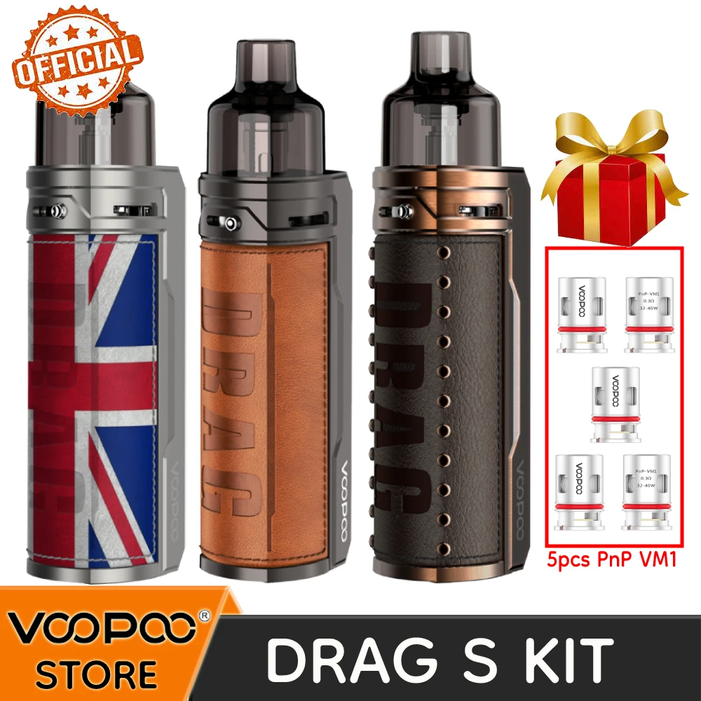 

VOOPOO Drag S Pod Mod 60W 2500mAh Built-In Battery Vape Kit 4.5ml PnP Pod Tank GENE.TT Chip Vaper Electronic Cigarette Vaporizer