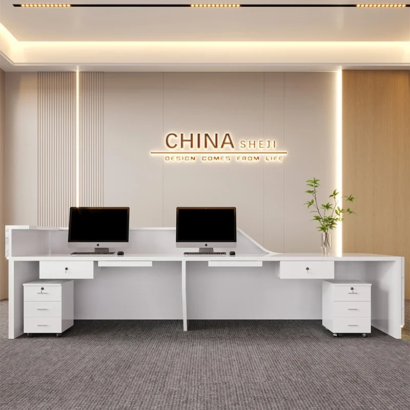 Bellezza Customer Center Cash Register Business Office Desks Shop Counter Desk Atril Hallway Table Chairs Reception Motion